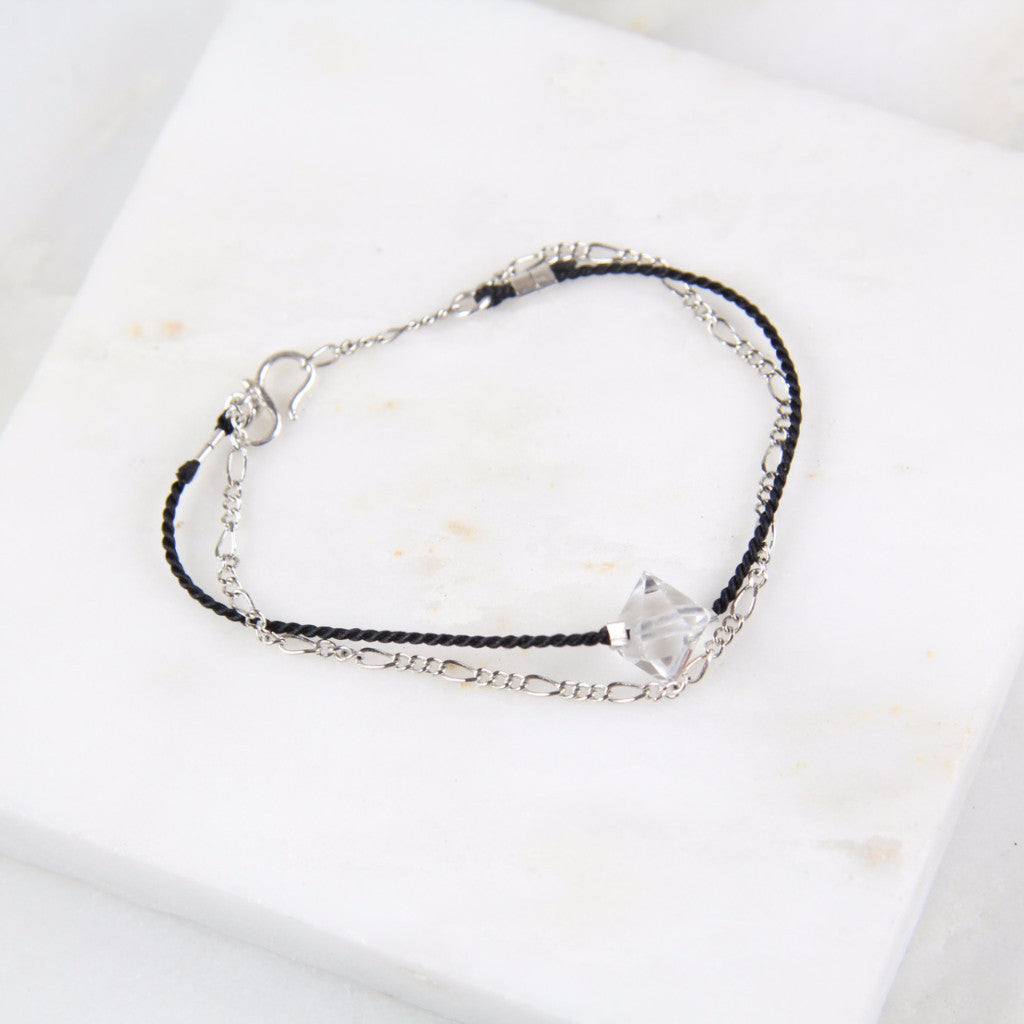 Portal of Light Herkimer Diamond Chain & Thread Bracelet