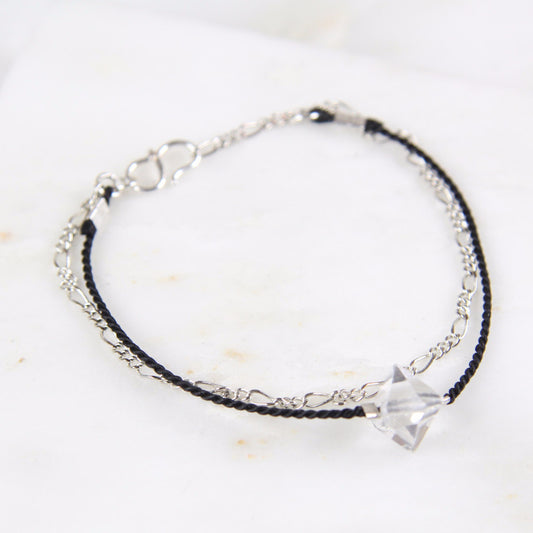 Portal of Light Herkimer Diamond Chain & Thread Bracelet