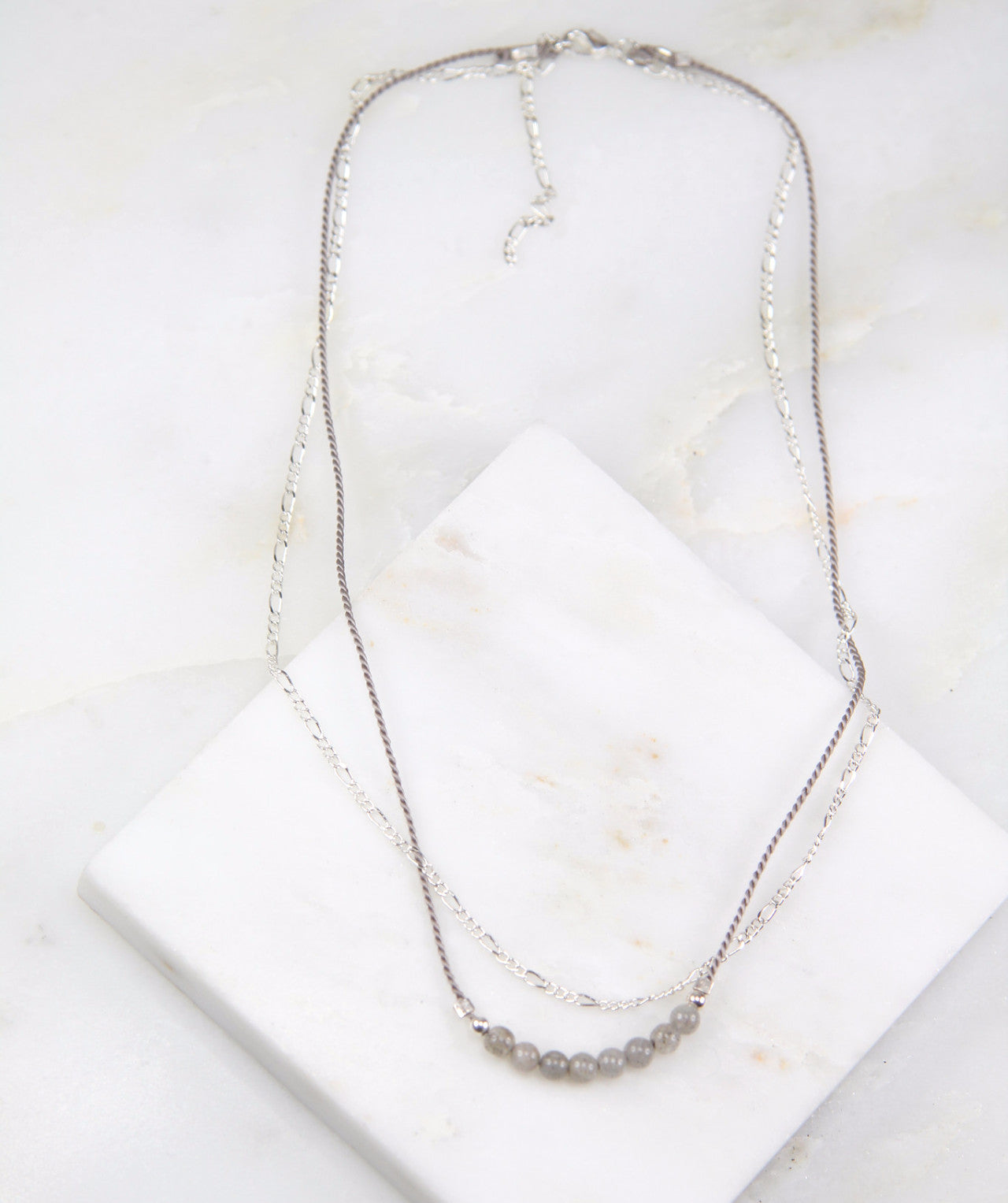 Illuminated Labradorite Chain & Thread Necklace