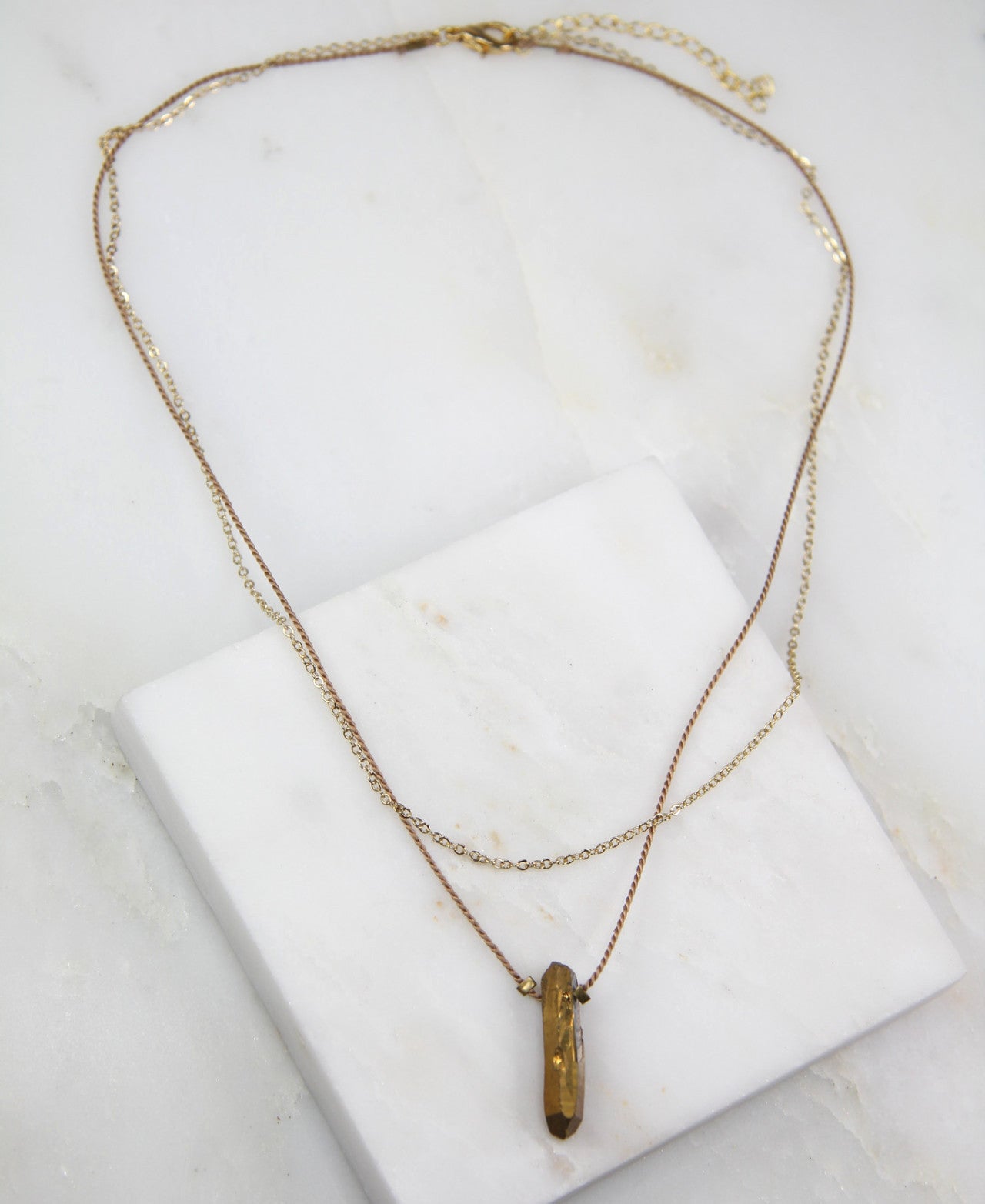 Spectrum Quartz Chain & Thread Necklace