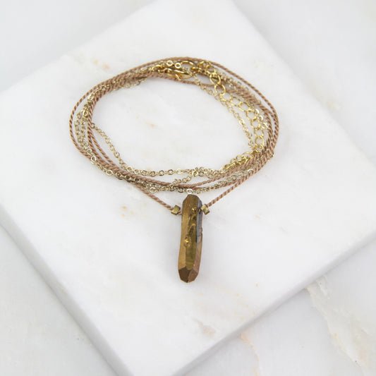 Spectrum Quartz Chain & Thread Necklace