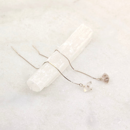 Portal of Light Herkimer Diamond Thread Earring