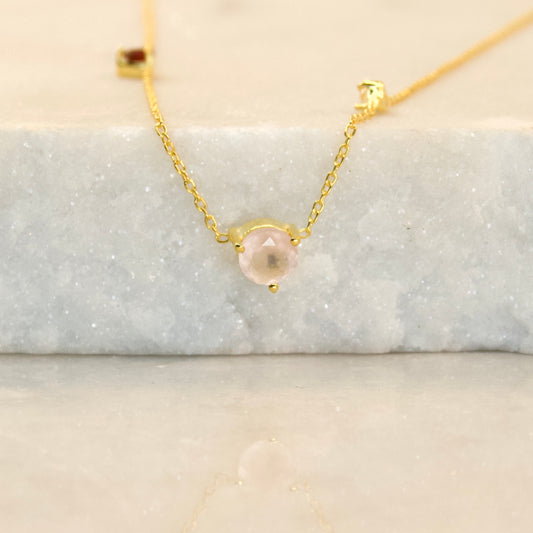 All That Glitters Rose Quartz Necklace