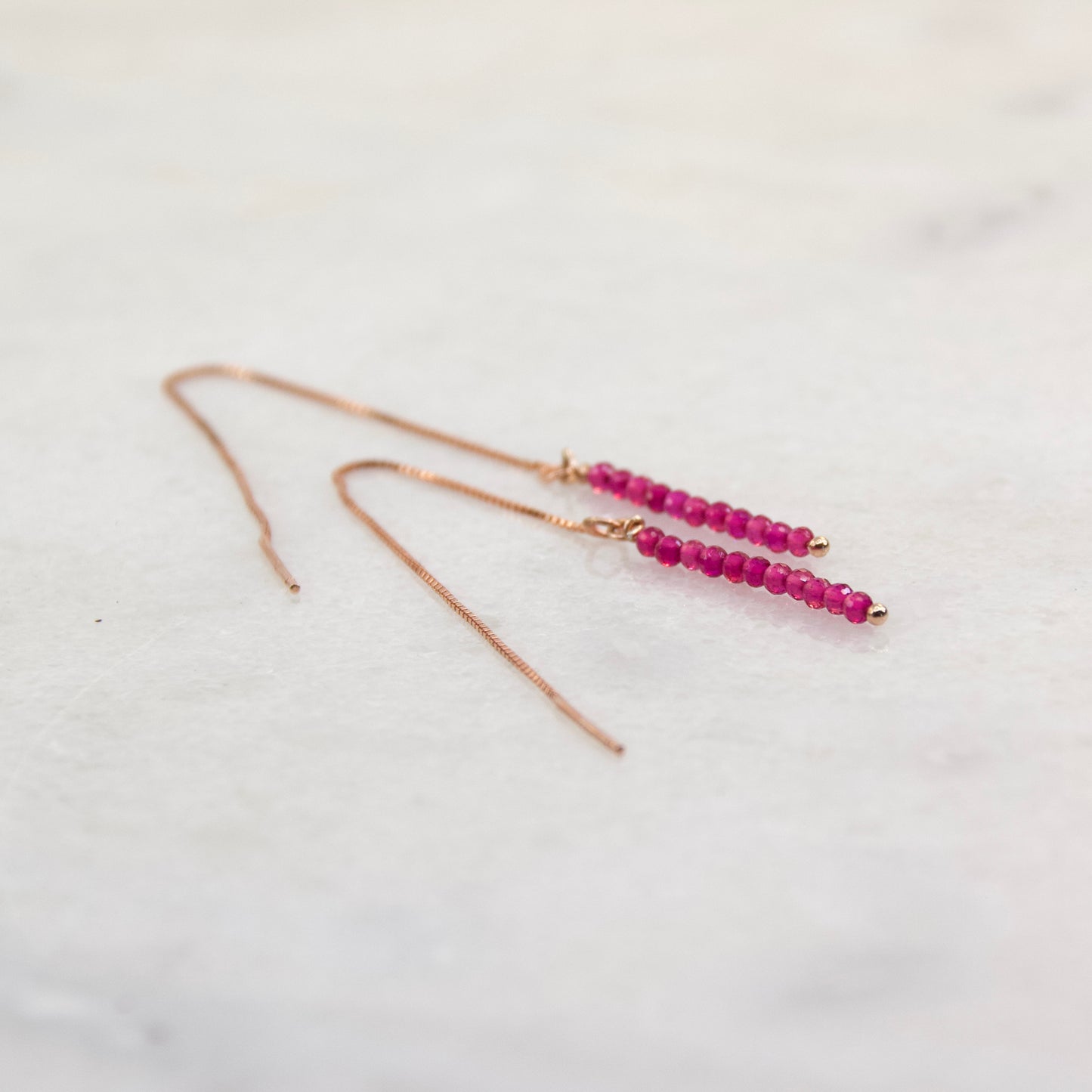 Razzle Dazzle Ruby Thread Earring