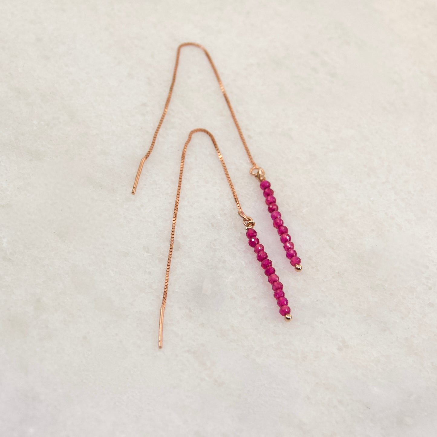 Razzle Dazzle Ruby Thread Earring