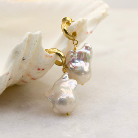 Empress of the Pearl Huggie Hoop