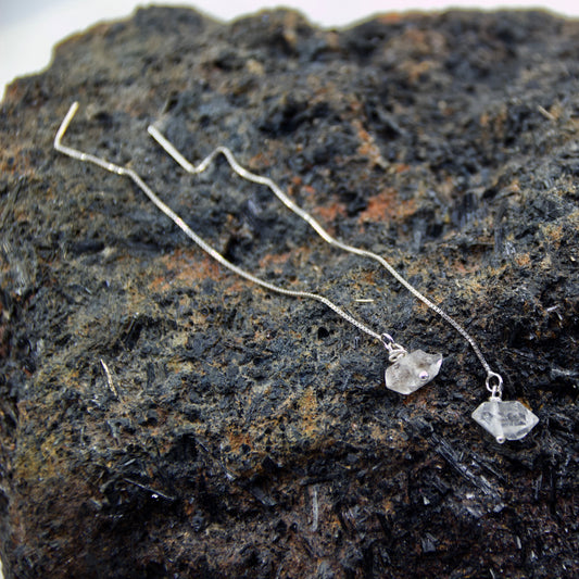 Portal of Light Herkimer Diamond Thread Earring