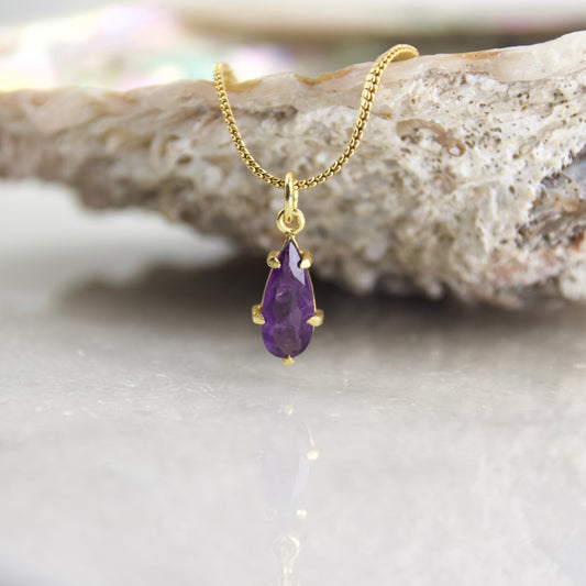 Golden Age Amethyst Teared Pendant