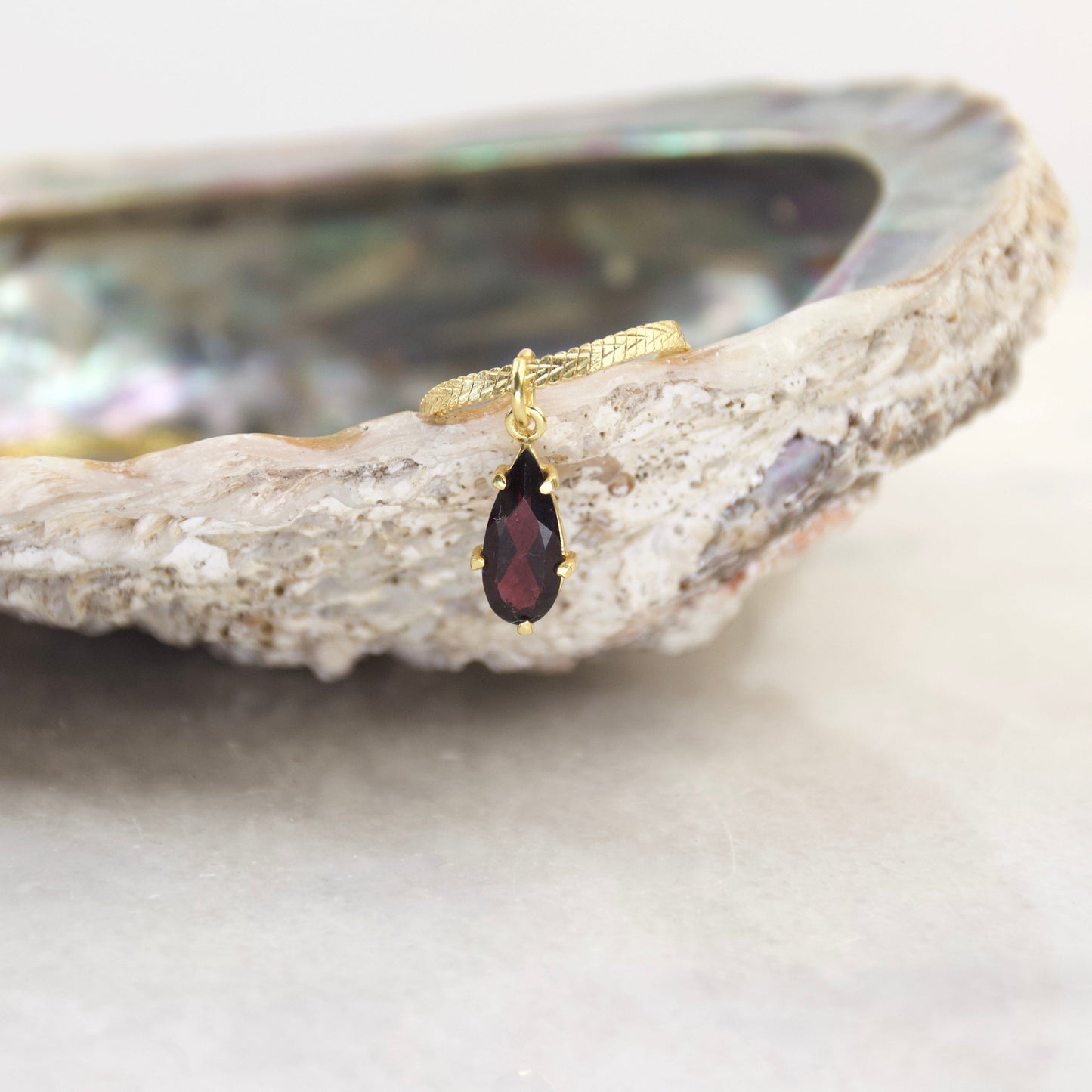 Golden Age Garnet Teared Pendant