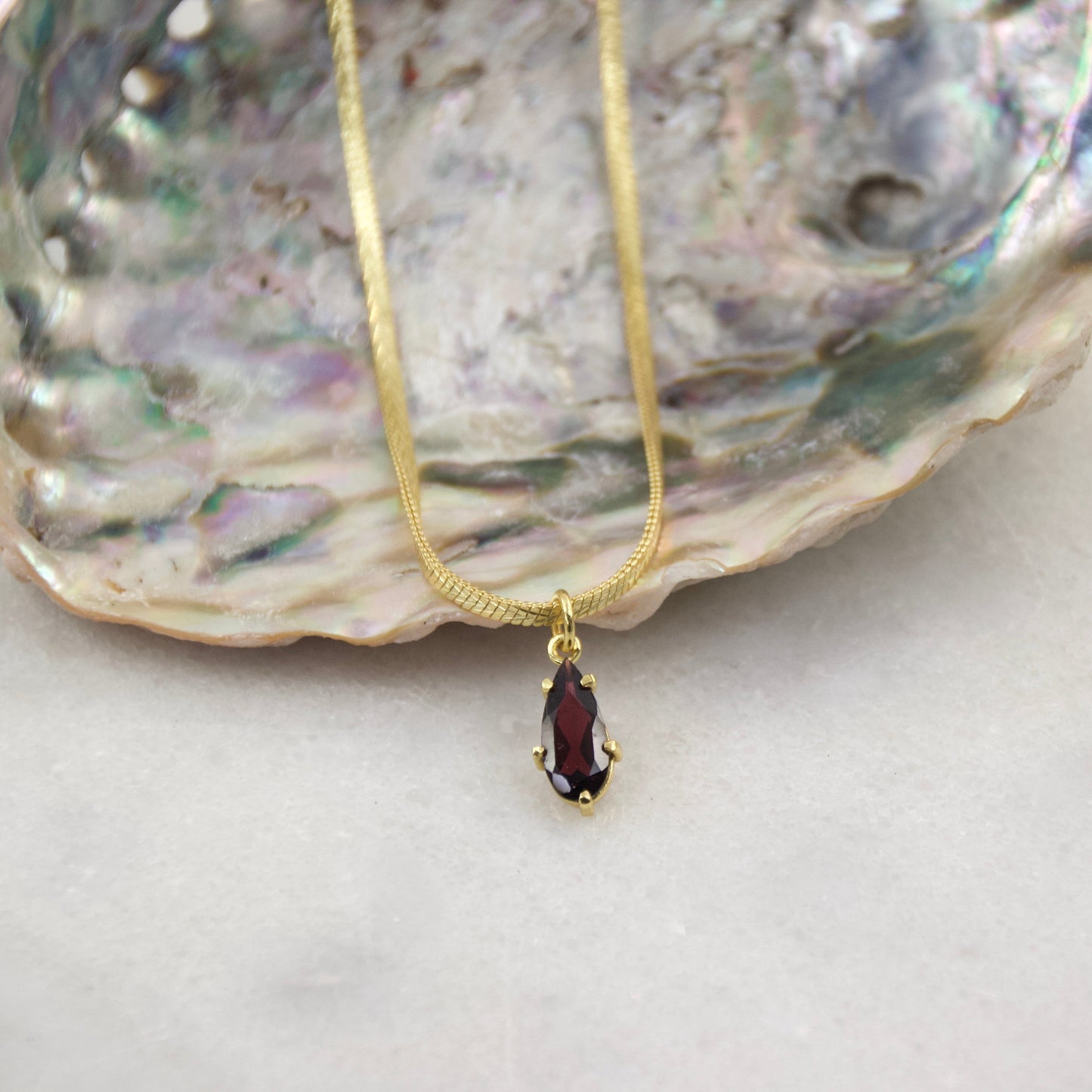 Golden Age Garnet Teared Pendant