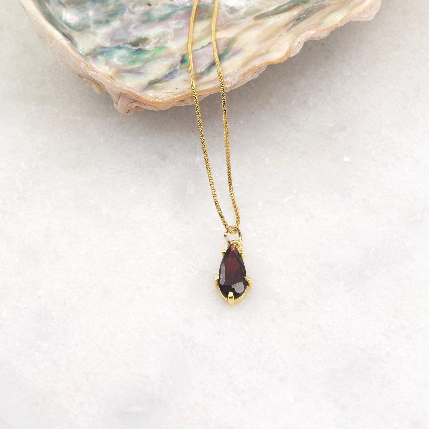 Golden Age Garnet Teared Pendant