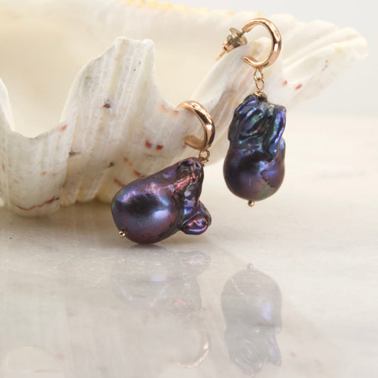Empress of the Pearl Huggie Hoop