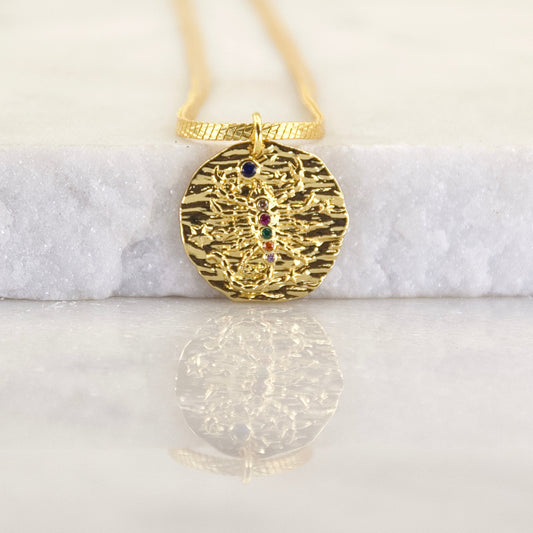Scorpio Golden Age Zodiac Pendant