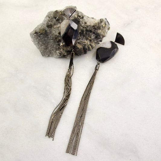 Lunar Agate & Quartz Drop Earring