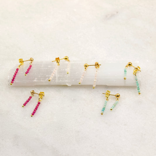 Razzle Double Micro Gem Drop Stud Earring