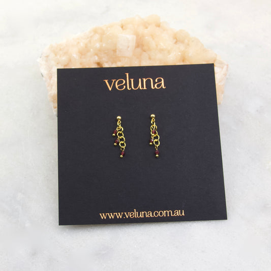 Razzle Double Micro Gem Drop Stud Earring