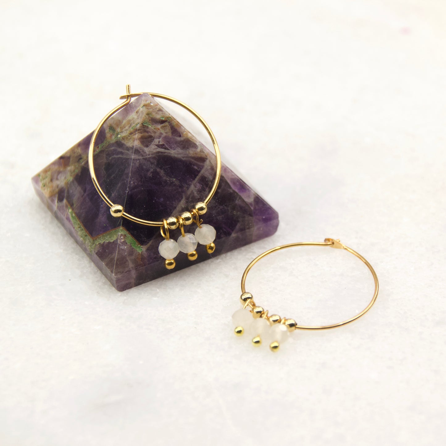 Razzle Micro Gemstone Wire Hoop