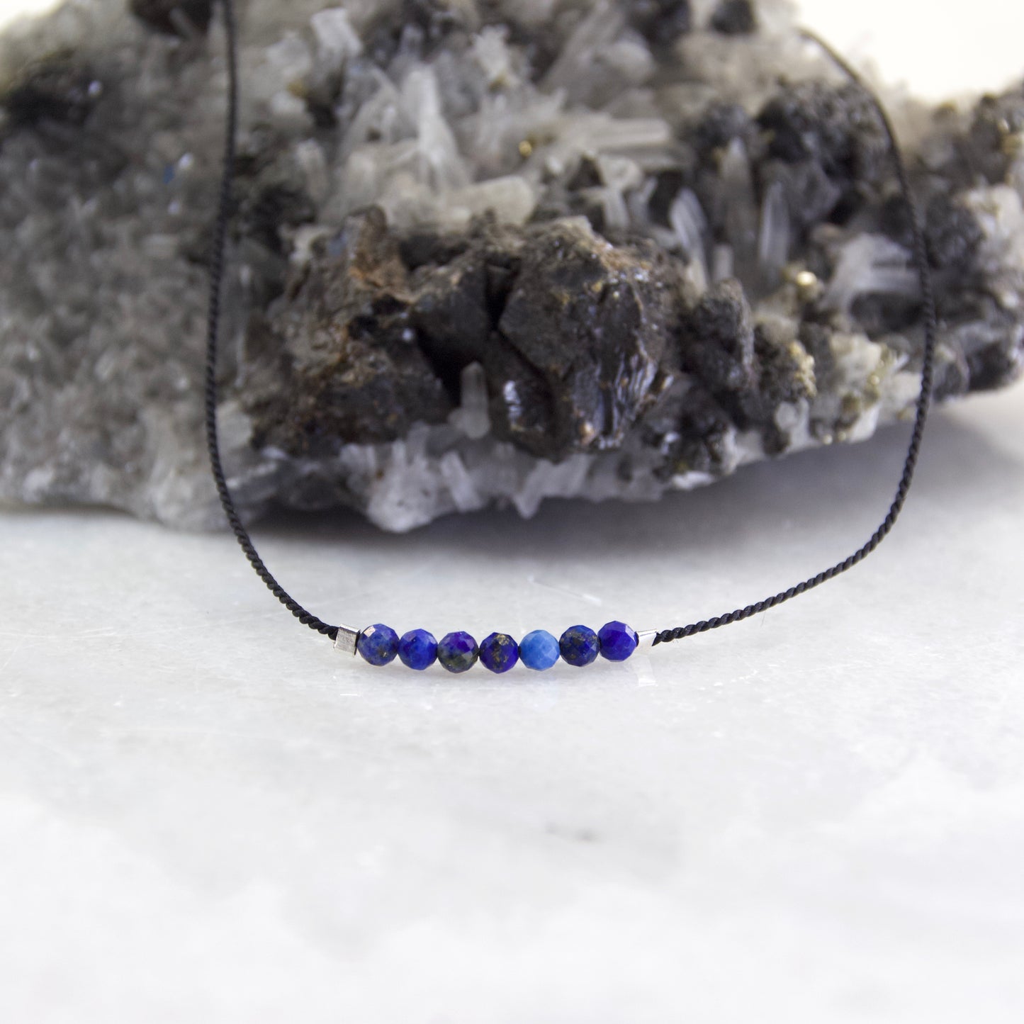 Razzle Fine Gemstone Thread Choker Necklace