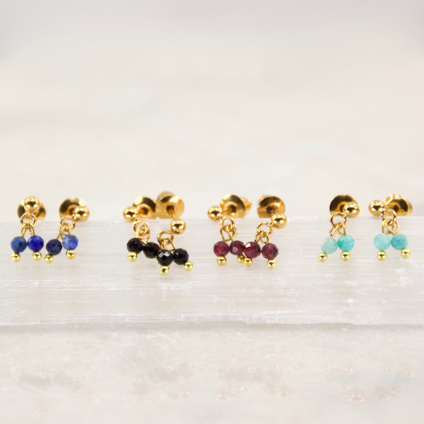 Razzle Double Micro Gem Stud Earring