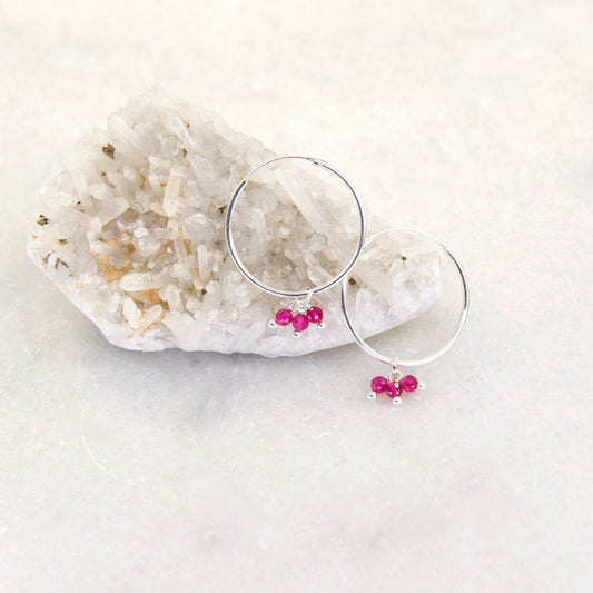 Razzle Micro Gemstone Midi Hoop