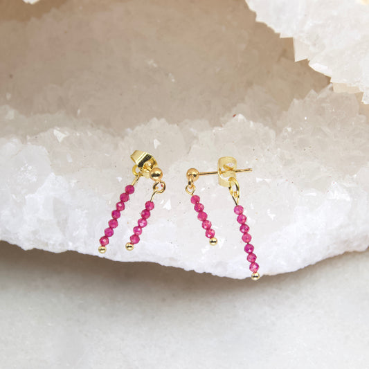 Razzle Double Micro Gem Drop Stud Earring
