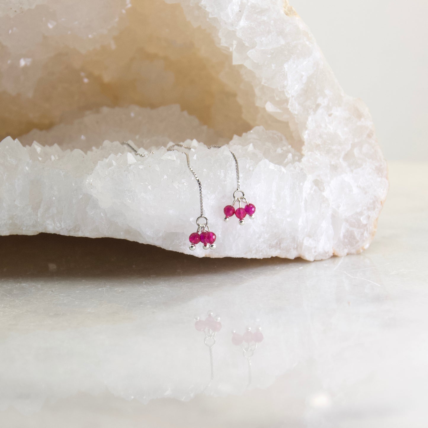 Razzle Micro Gemstone Thread Earring