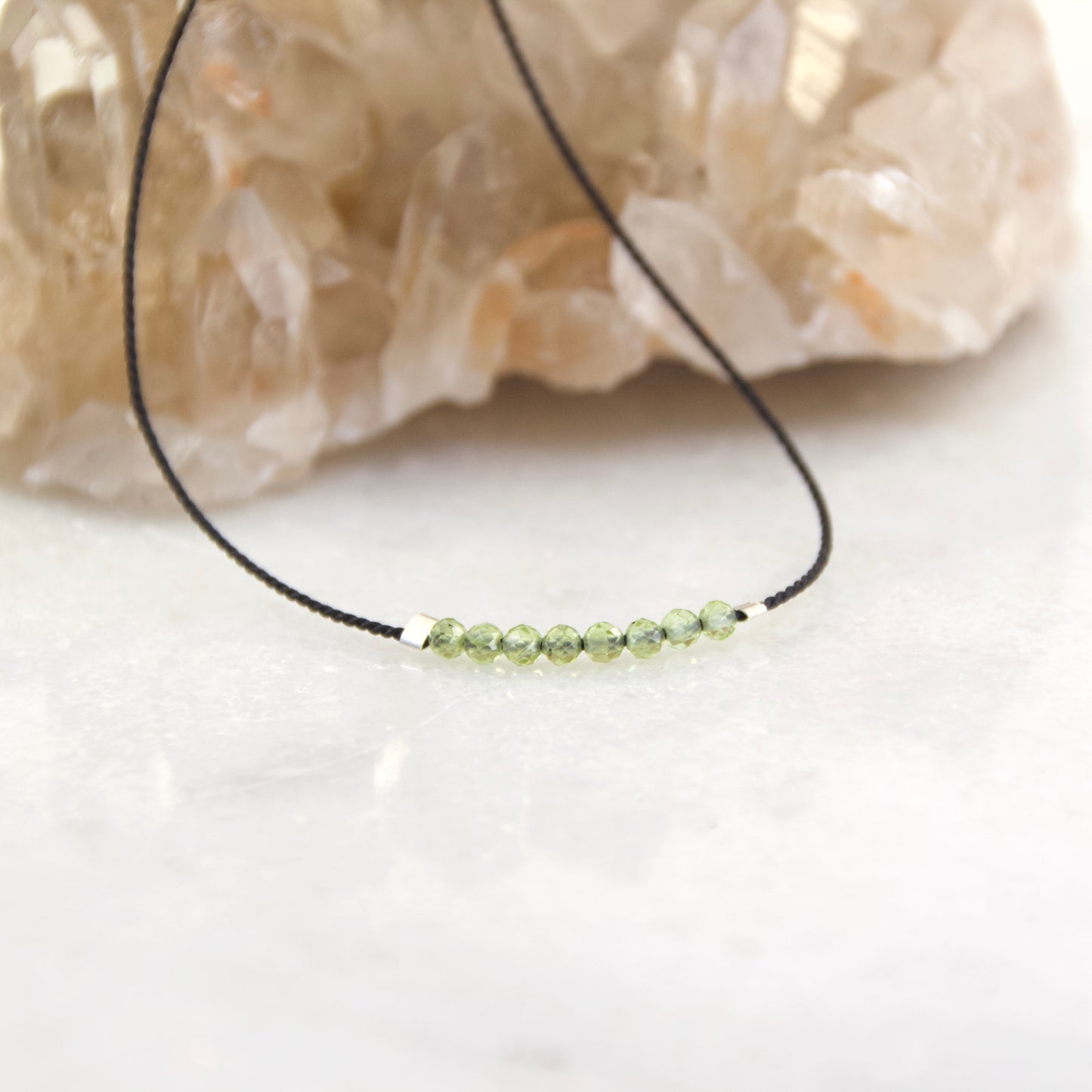 Razzle Fine Gemstone Thread Choker Necklace