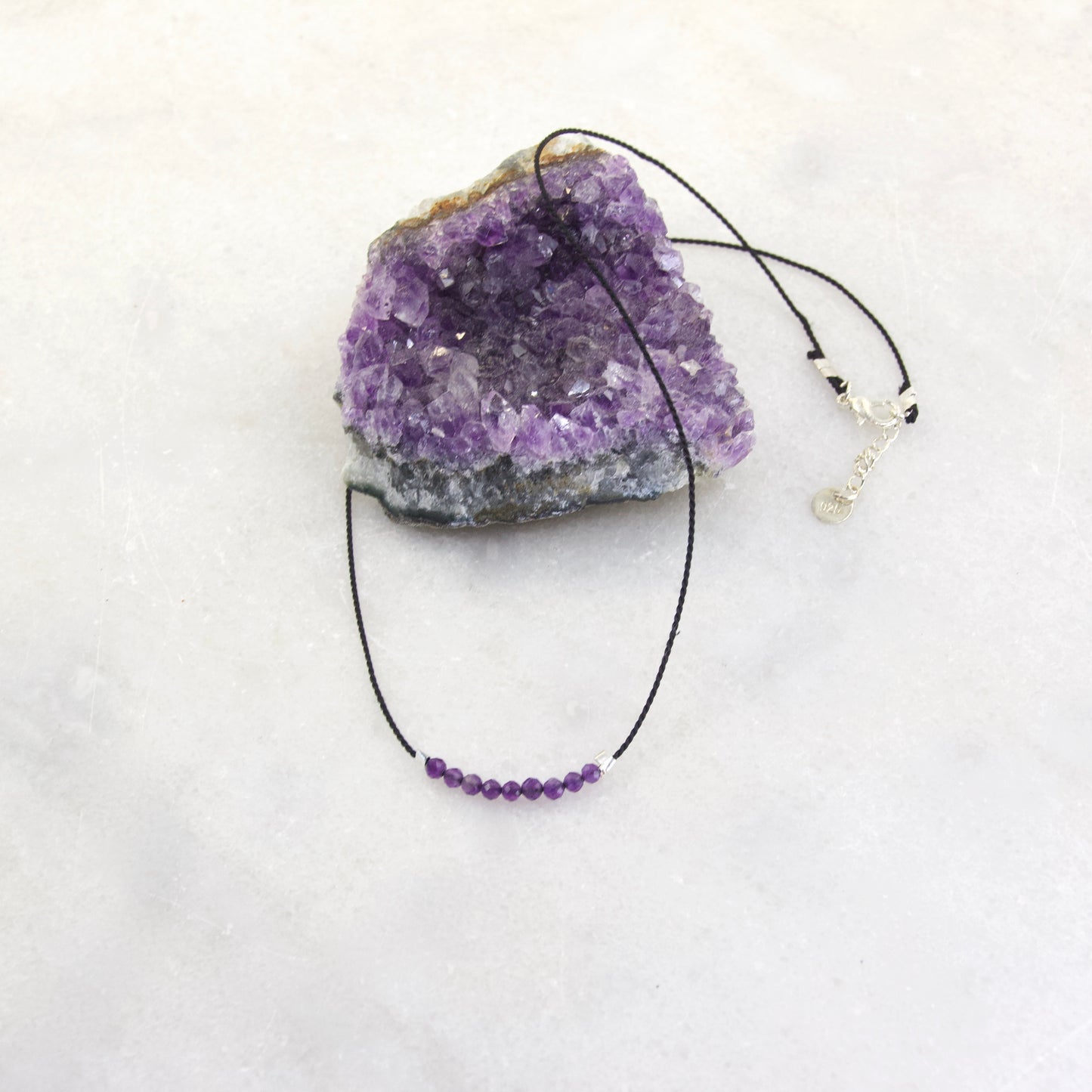 Razzle Fine Gemstone Thread Choker Necklace