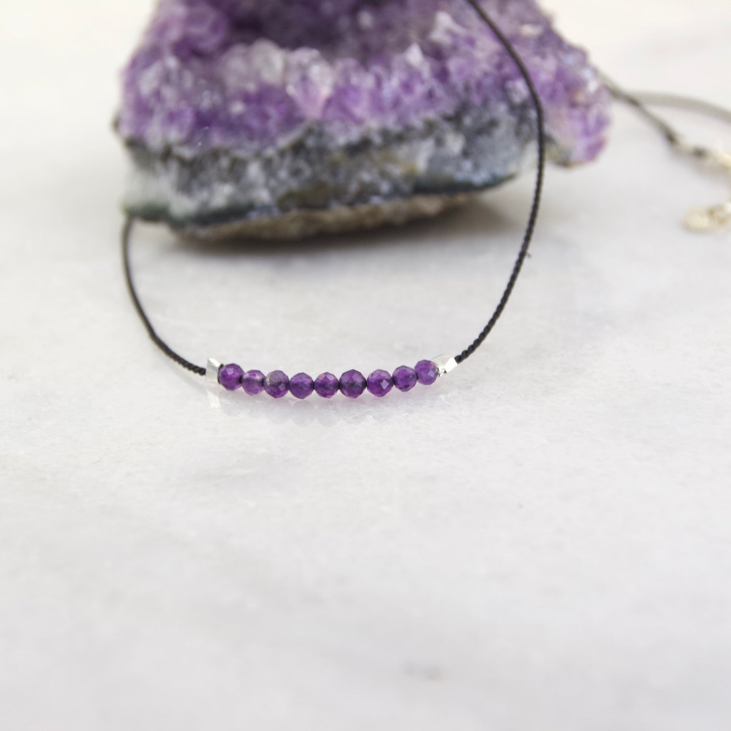 Razzle Fine Gemstone Thread Choker Necklace