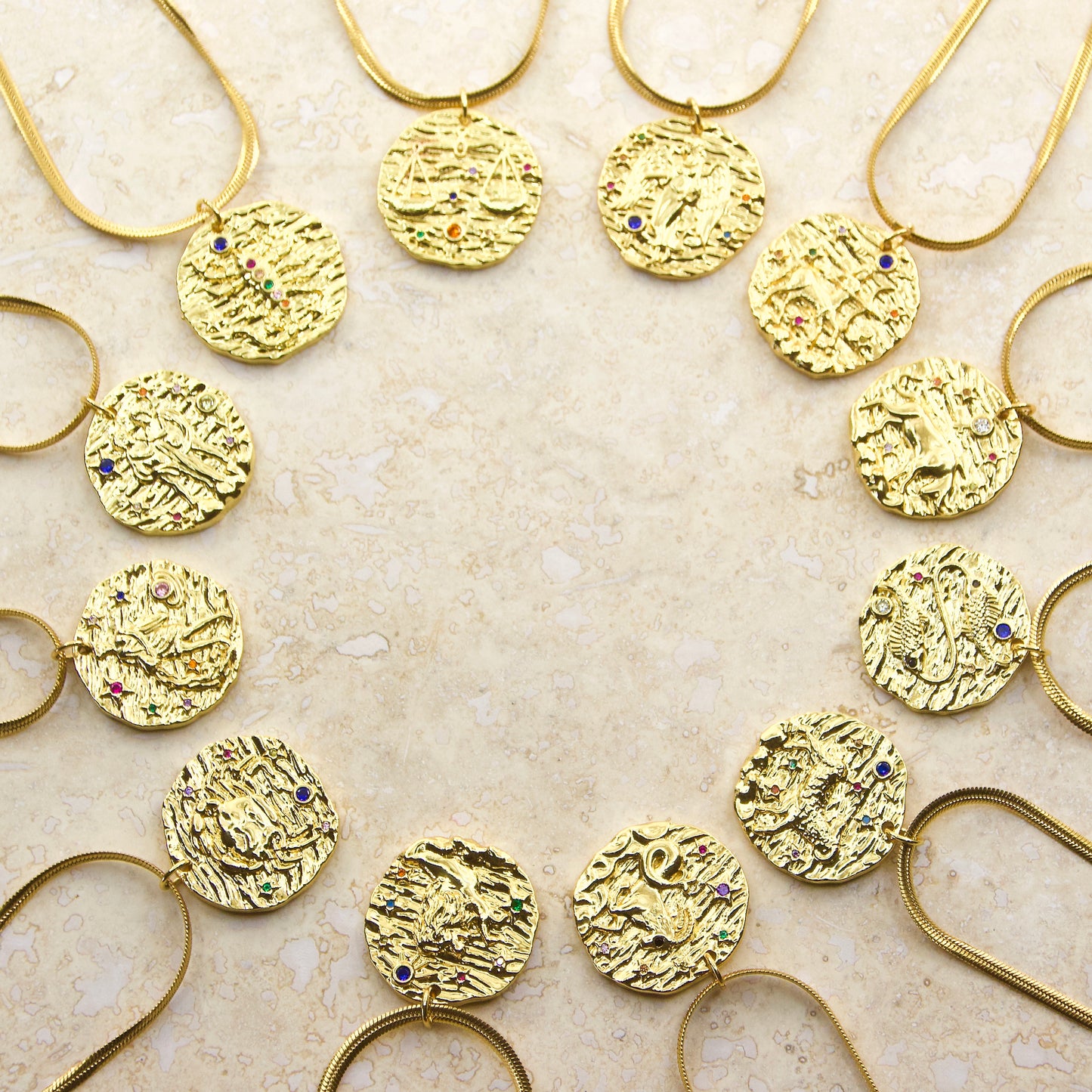 Gems of a Golden Age Zodiac Pendant