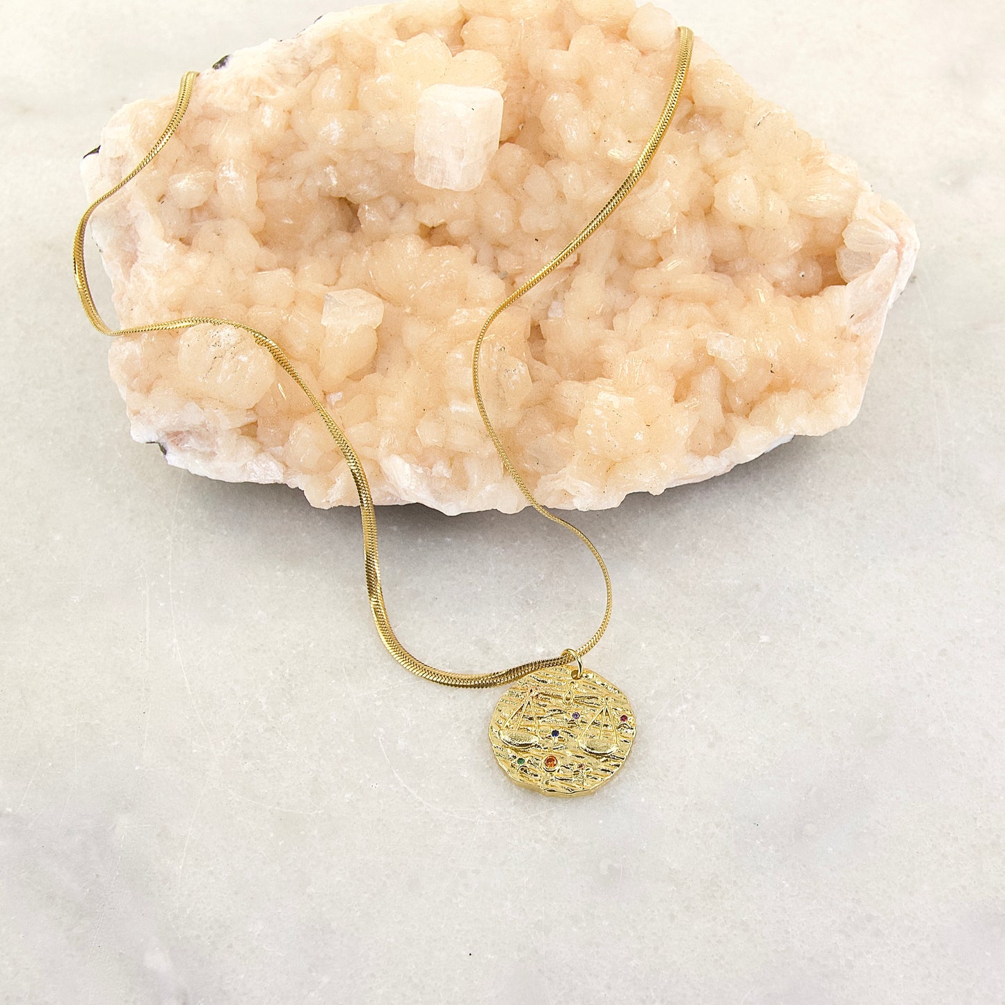 Libra Golden Age Zodiac Pendant