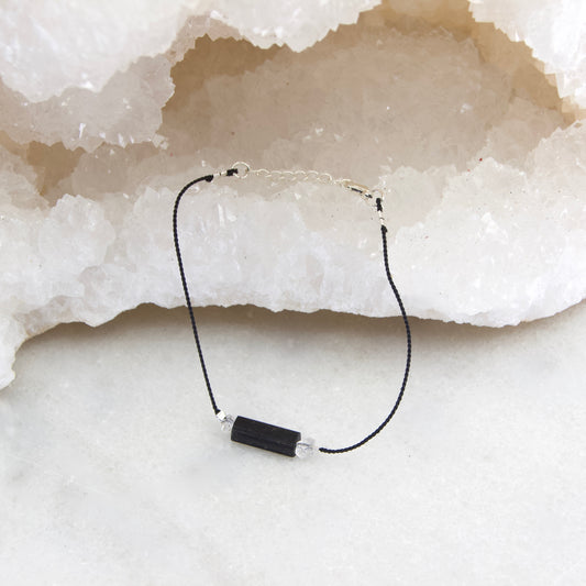 Divine Protection Black Tourmaline Thread Bracelet