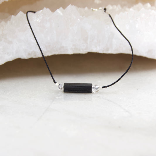 Divine Protection Black Tourmaline Thread Bracelet