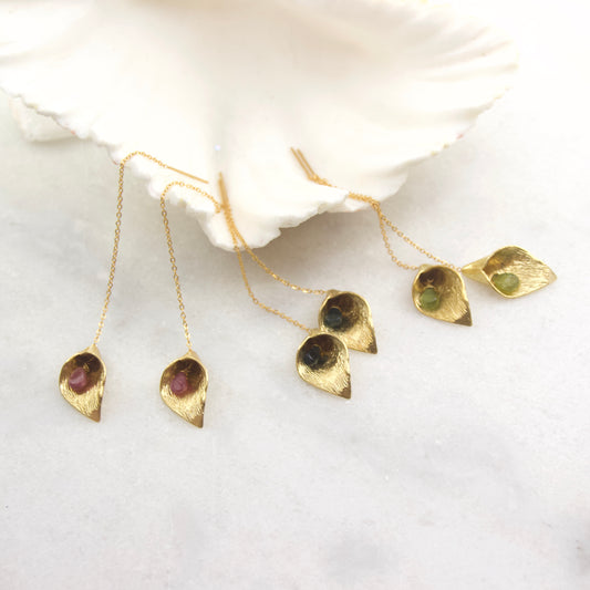 Divine Treasures Tourmaline + Lily Thread Earring