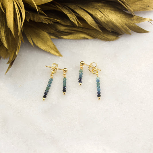Divine Balance Tourmaline Drop Stud Earring