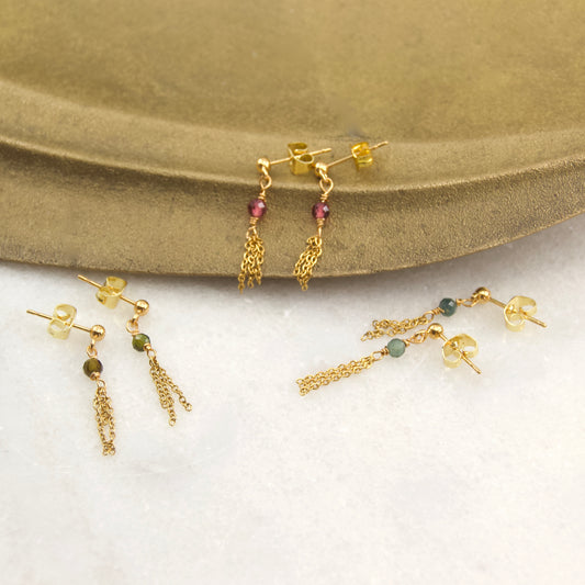 Divine Treasures Tourmaline Tassle Earring