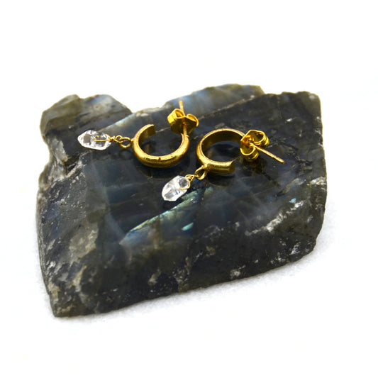 Golden Age Herkimer Huggie Hoop