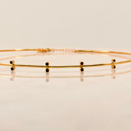 The Big Tease Black Spinel Choker