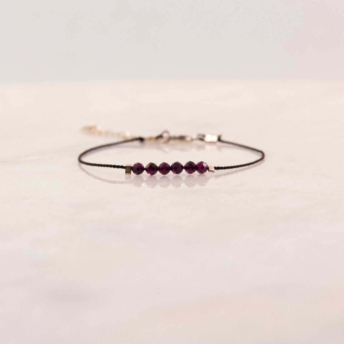 Razzle Dazzle Garnet Thread Bracelet